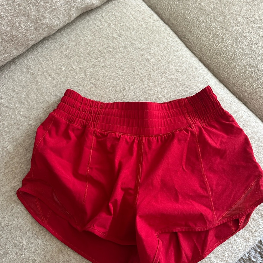 Lululemon Athletica Vibrant Red Athletic Shorts